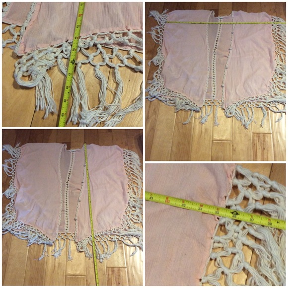 🌸 Sole Society pink fringe cardigan kimono duster - Picture 4 of 8